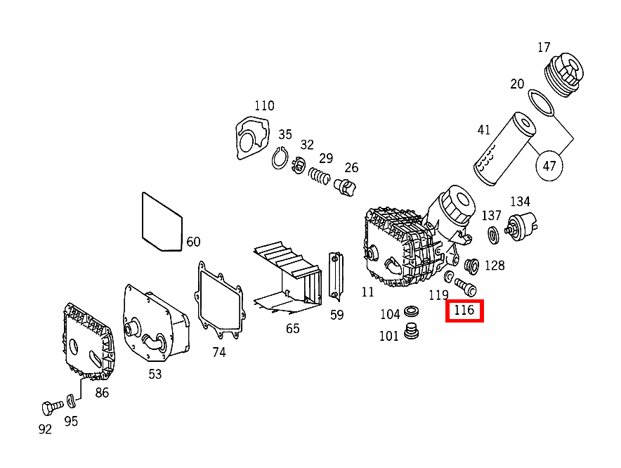 Zylinder-Schraube OELFILTER AN ZYLINDERKURBELGEHAEUSE M8X50 SL 320 Roadster 129 Zylinder-Schraube OELFILTER AN ZYLINDERKURBELGEHAEUSE M8X50 SL 320 Roadster 129