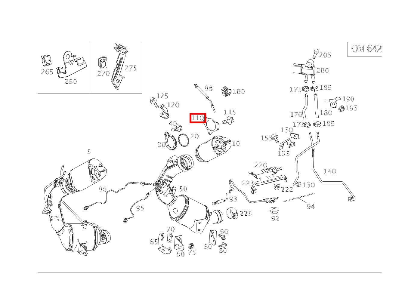 Flanschdichtung ZWISCHEN AUSPUFFROHR UND TURBOLADER CLS 350 SB 4Matic 218