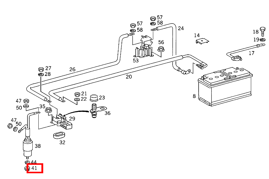 Sechskantmutter KONDENSATOR AN HALTER; M8 S 350 Turbodiesel 140