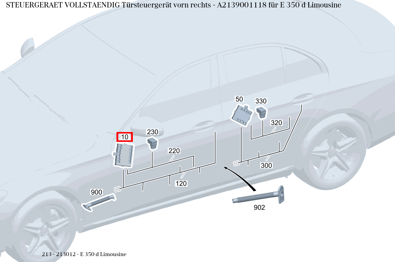 Steuergerät vollständig Türsteuergerät vorn rechts E 350 d Limousine 213 Steuergerät vollständig Türsteuergerät vorn rechts E 350 d Limousine 213