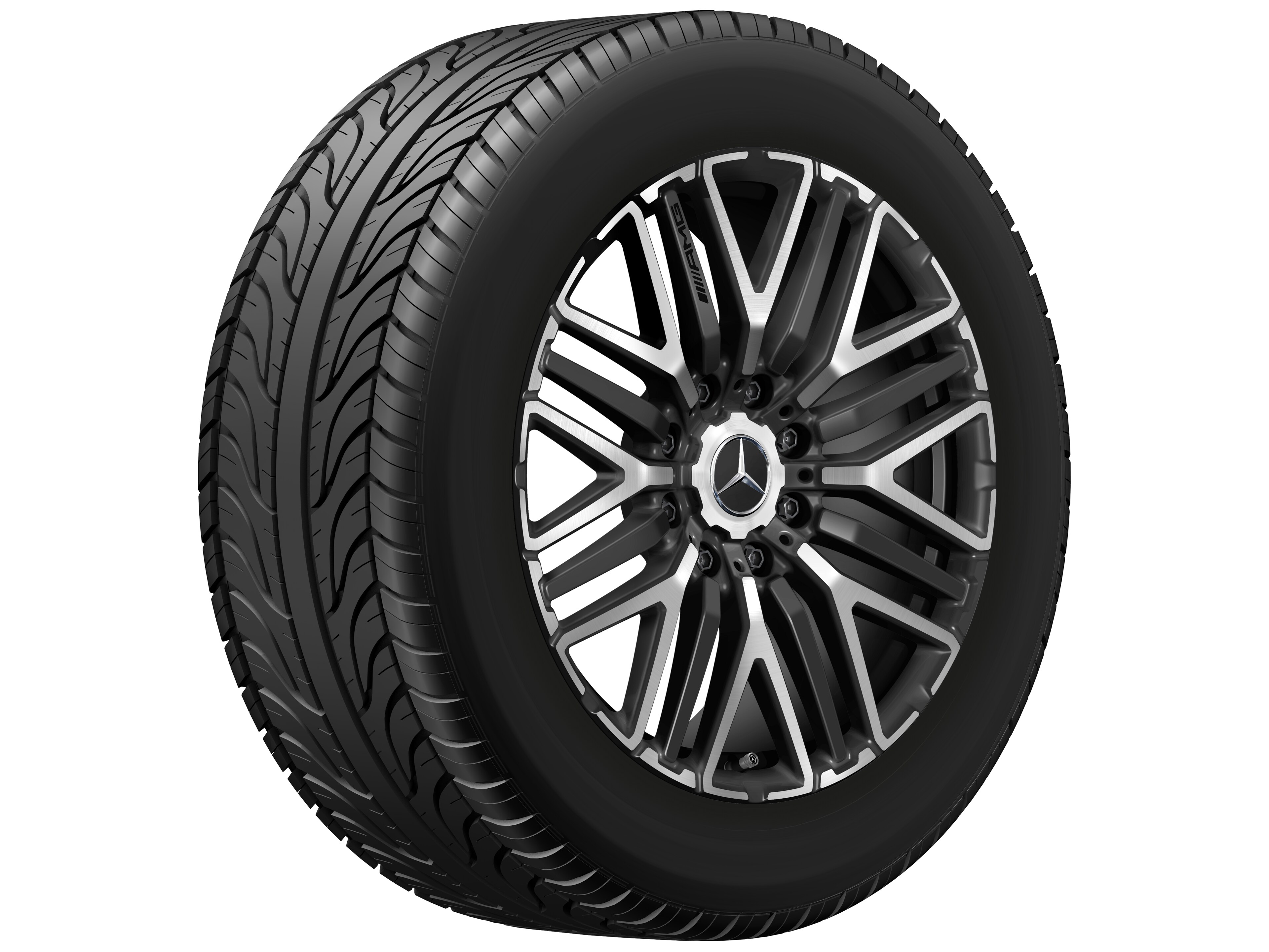 AMG Schmiederad 22 Zoll, 9,5 J x 22 ET 60, schwarz matt, glanzgedreht