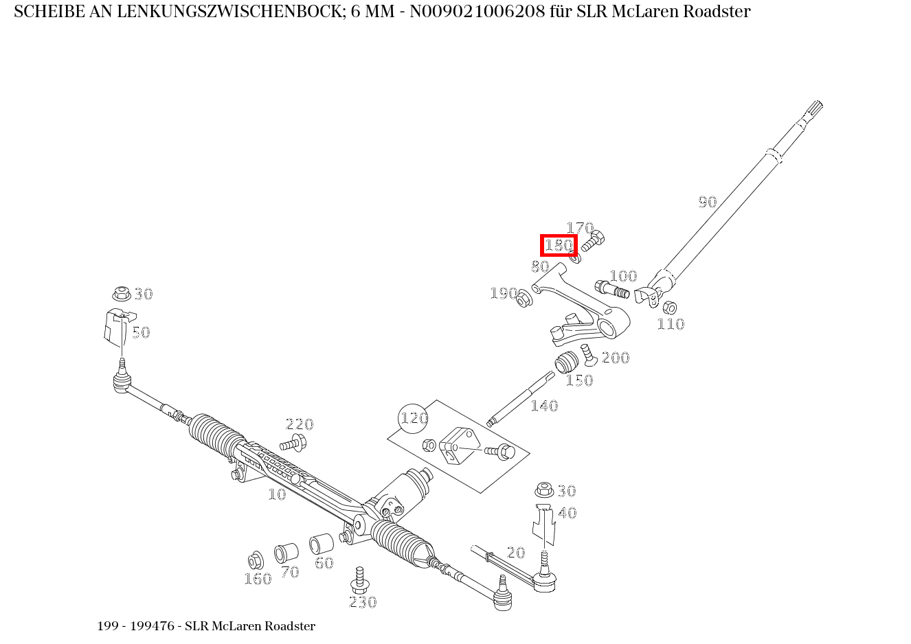 Scheibe AN LENKUNGSZWISCHENBOCK; 6 MM SLR McLaren Roadster 199