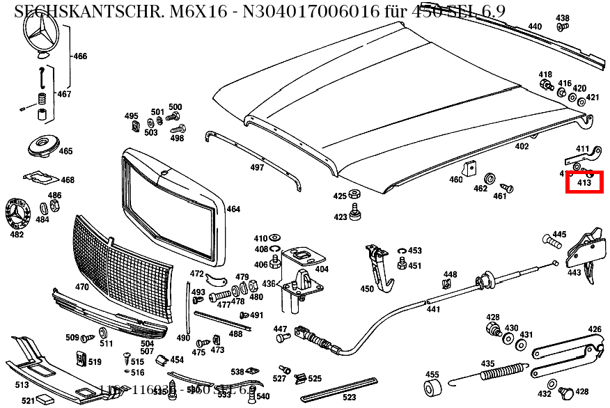 Sechskantschraube M6X16 450 SEL 6.9 116 Sechskantschraube M6X16 450 SEL 6.9 116