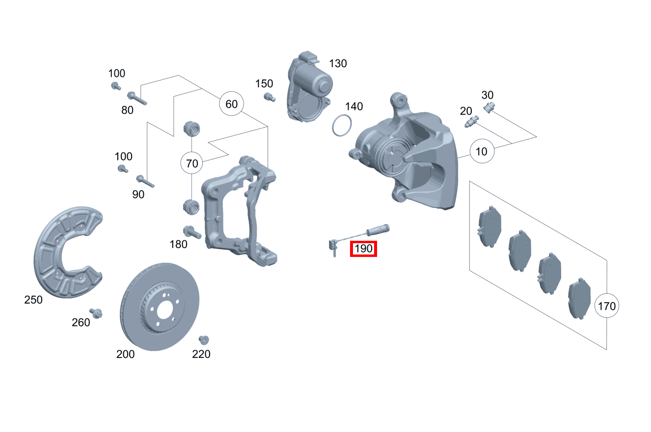 Belagverschleisssensor BREMSVERSCHLEISSANZEIGE Mercedes-AMG E 63 S 4MATIC+ Limousine 213