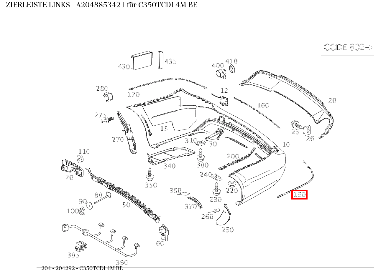 Zierleiste LINKS C350TCDI 4M BE 204 Zierleiste LINKS C350TCDI 4M BE 204