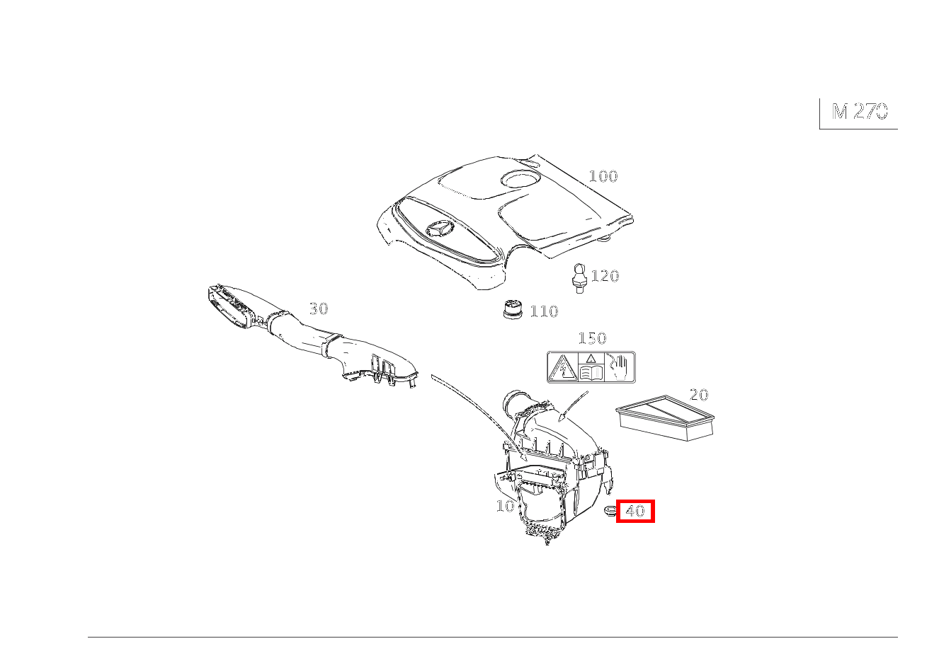 Elastomerlager Befestigung Dämpferfilter CLA 250 4MATIC Coupé 117
