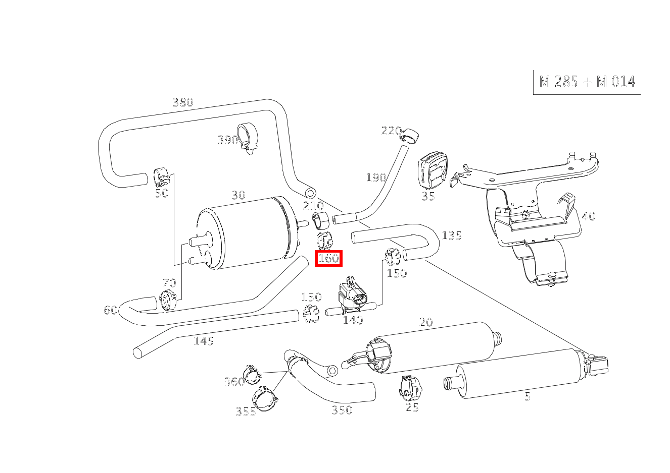 Schlauchschelle SCHLAUCH AN KRAFTSTOFFILTER; 13-14.5 MM Maybach 62 S (langer Radstand) 240