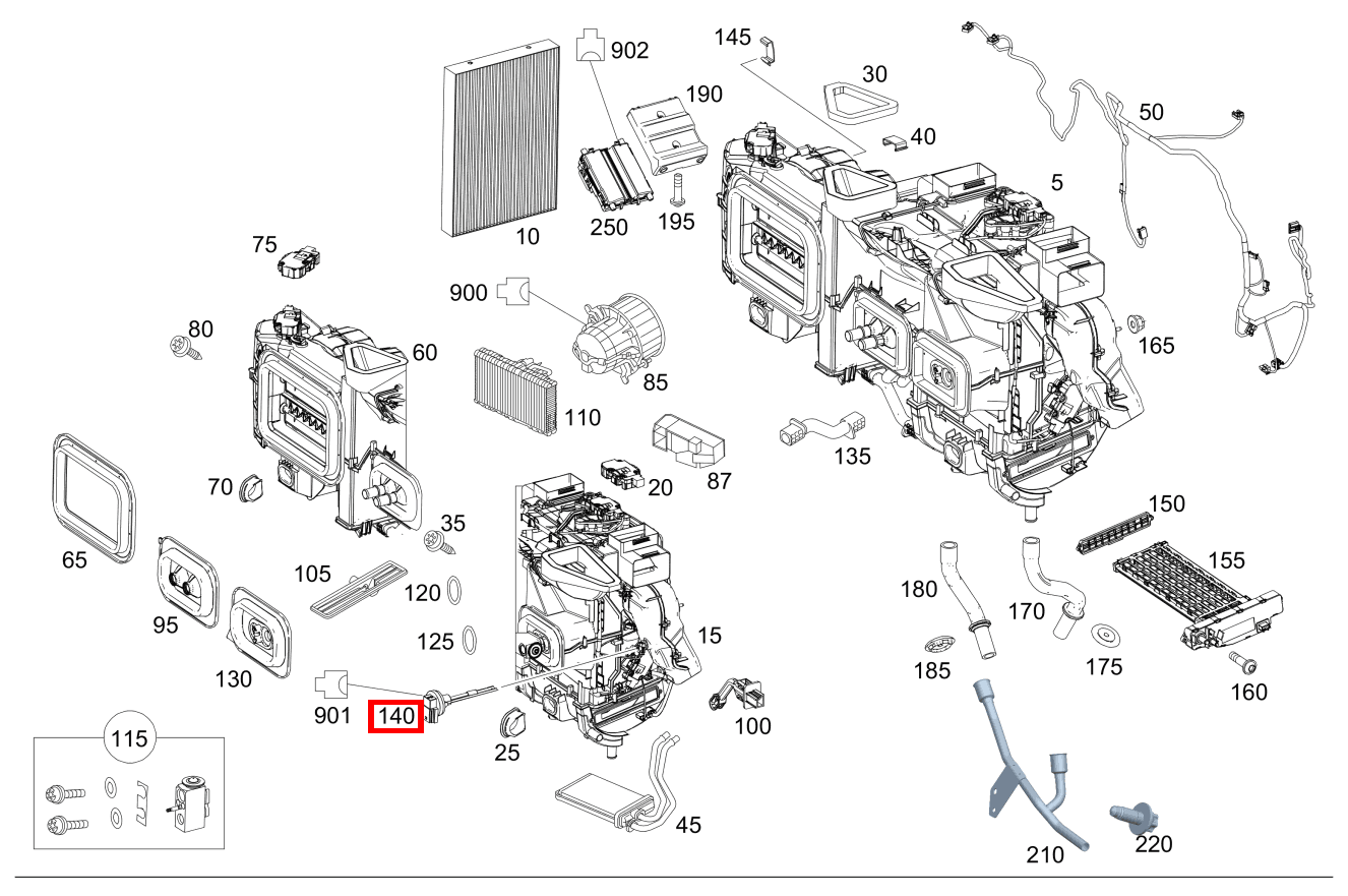 Temperatursensor Lufttemperatur Vito Kastenwagen 116 BlueTEC K 201