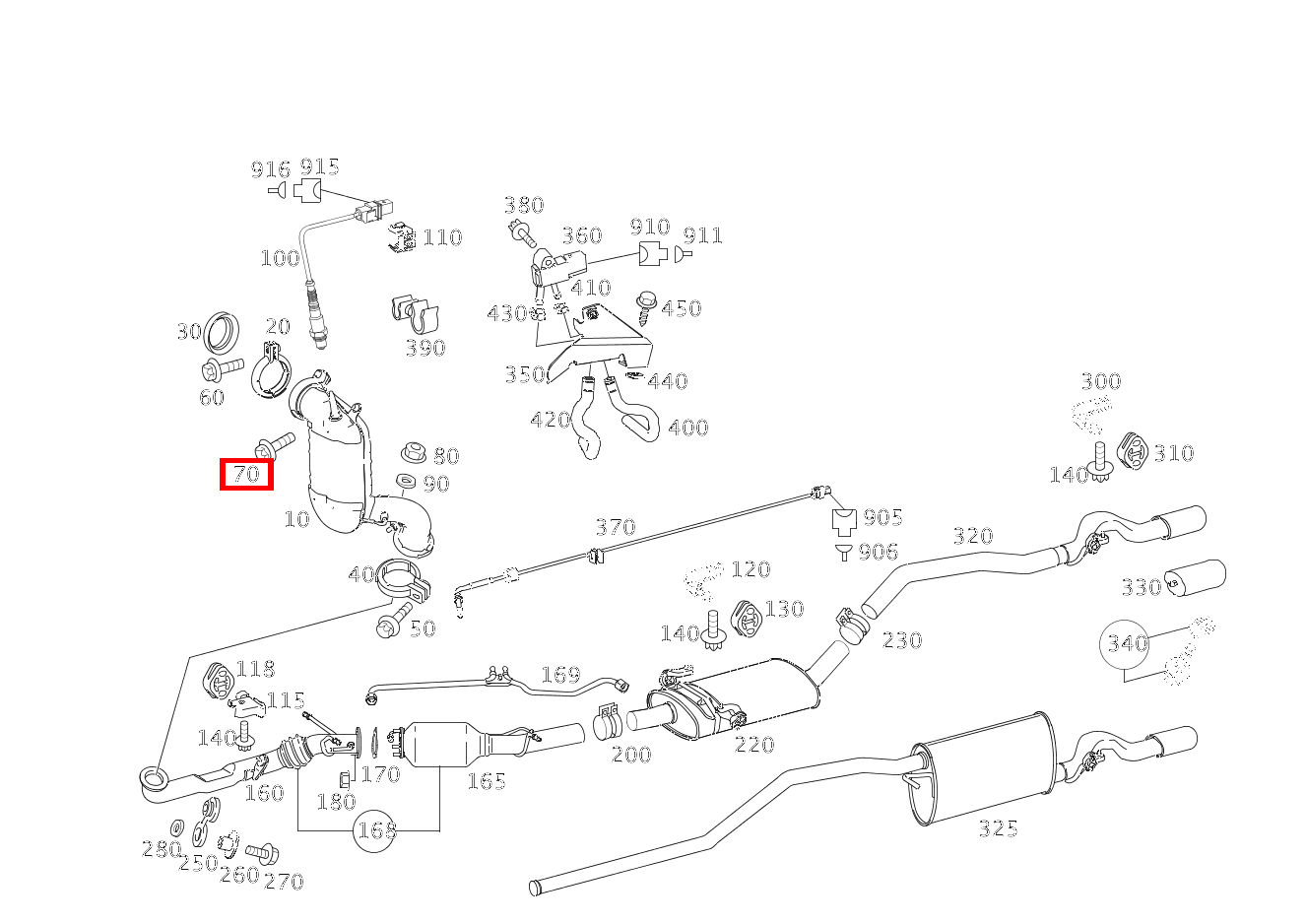 Sechsrundschraube AUSPUFFROHR AN GETRIEBE; M8X40 B 250 246
