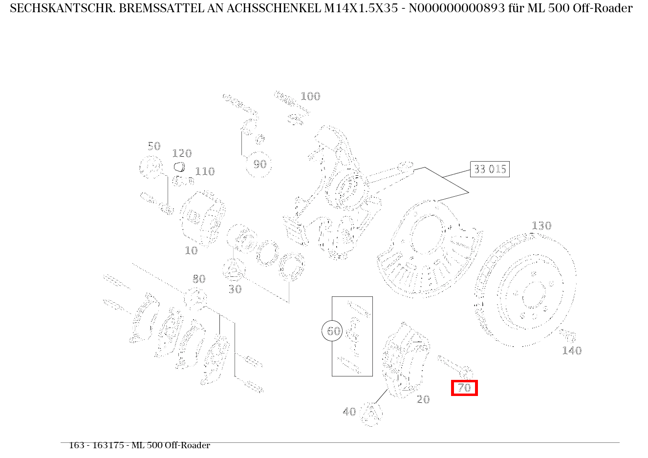Sechskantschraube BREMSSATTEL AN ACHSSCHENKEL M14X1.5X35 für M 