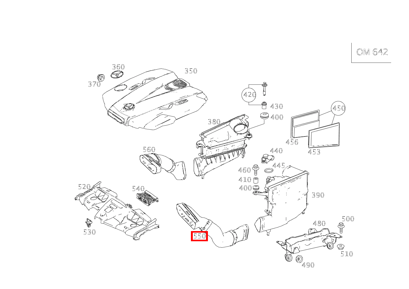 Rohluftleitung LINKS E350CDI BE CA 207