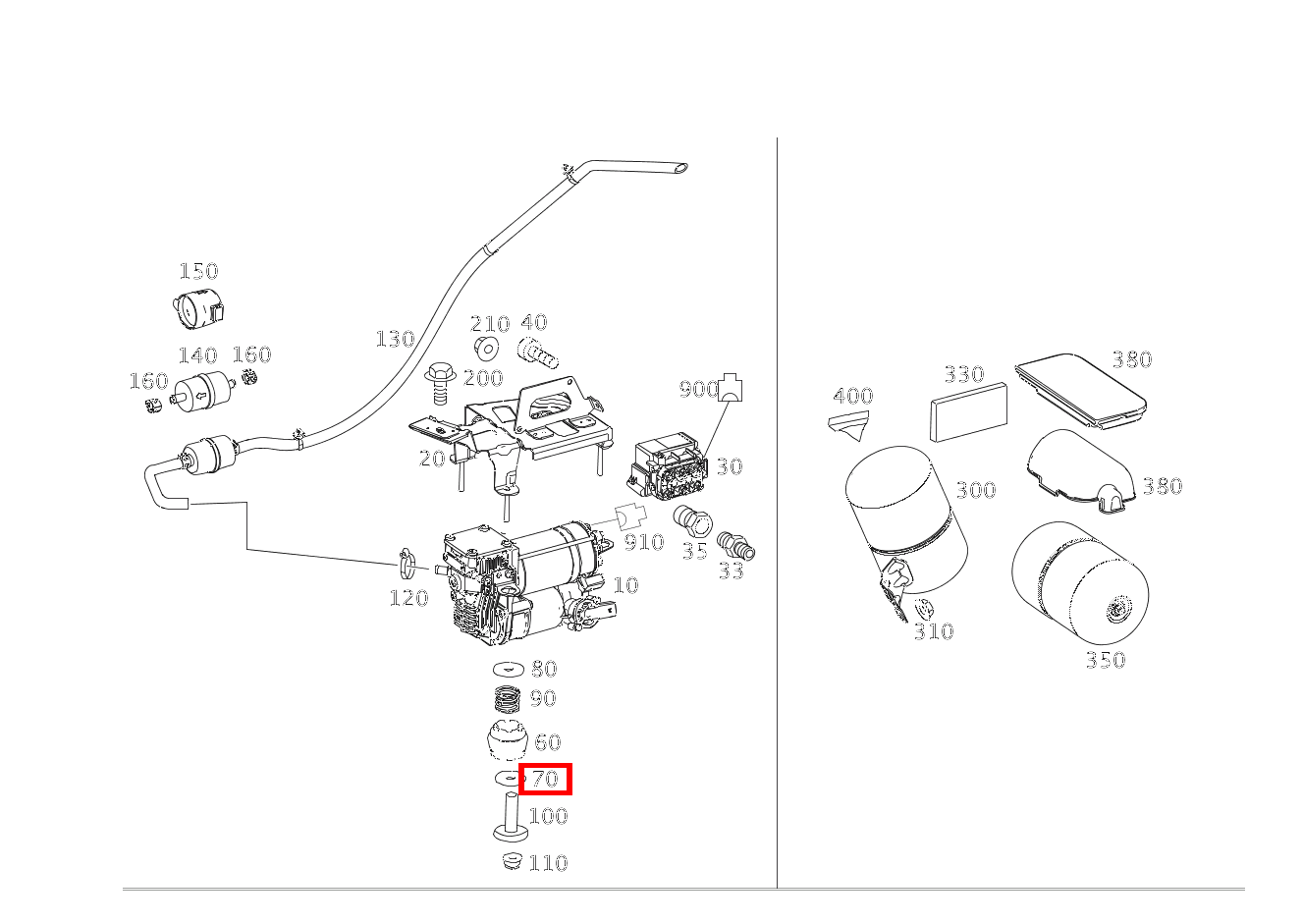 PUFFER MIT DURCHGANGSLOCH KOMPRESSOR AN HALTER Mercedes-AMG GLE 43 4MATIC Coupé 293