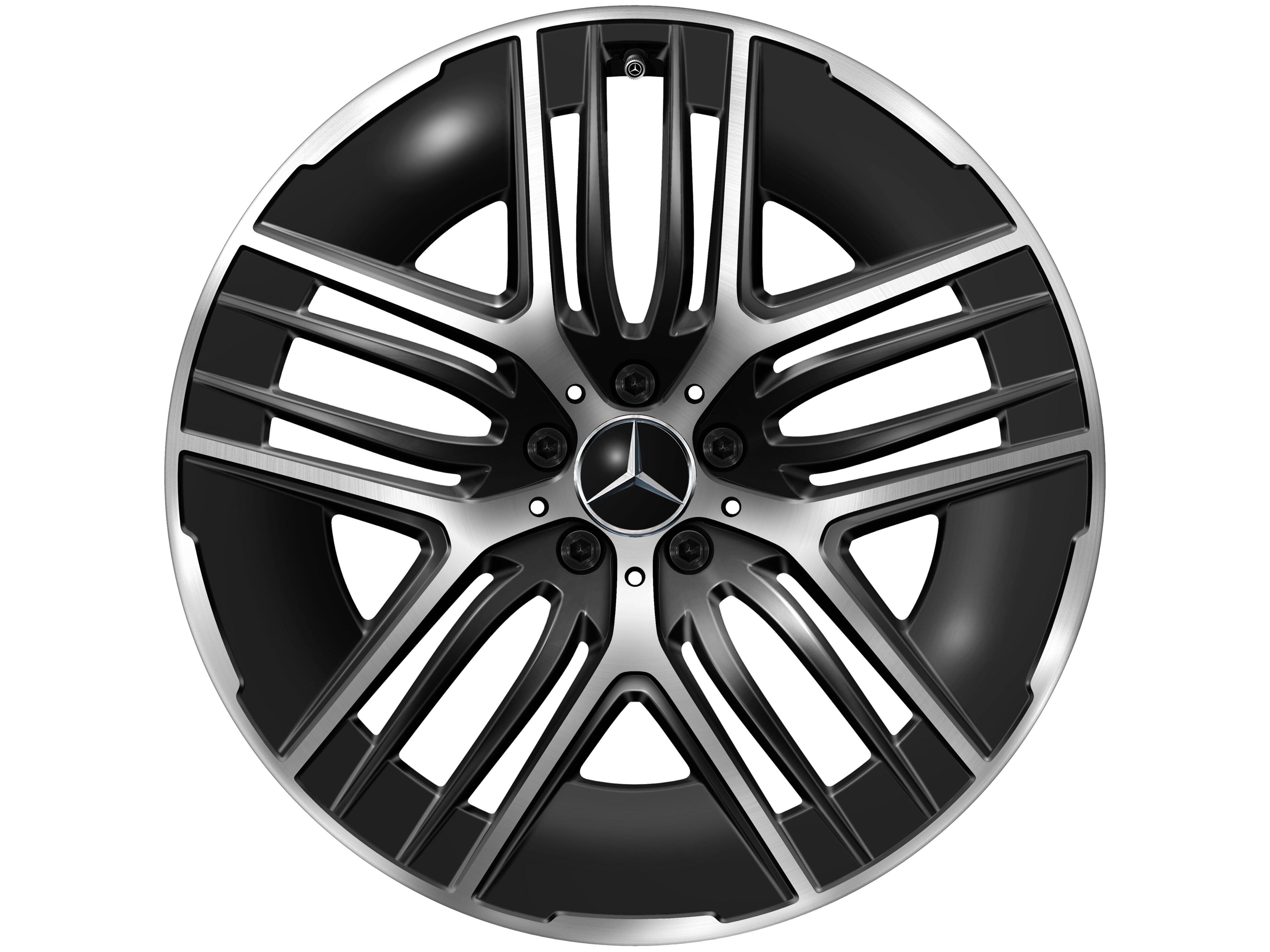 5-Y-Speichen-Rad, Aero, 21 Zoll, mit Zusatzspeichen 9,5 J x 21 ET 41,5, schwarz, glanzgedreht