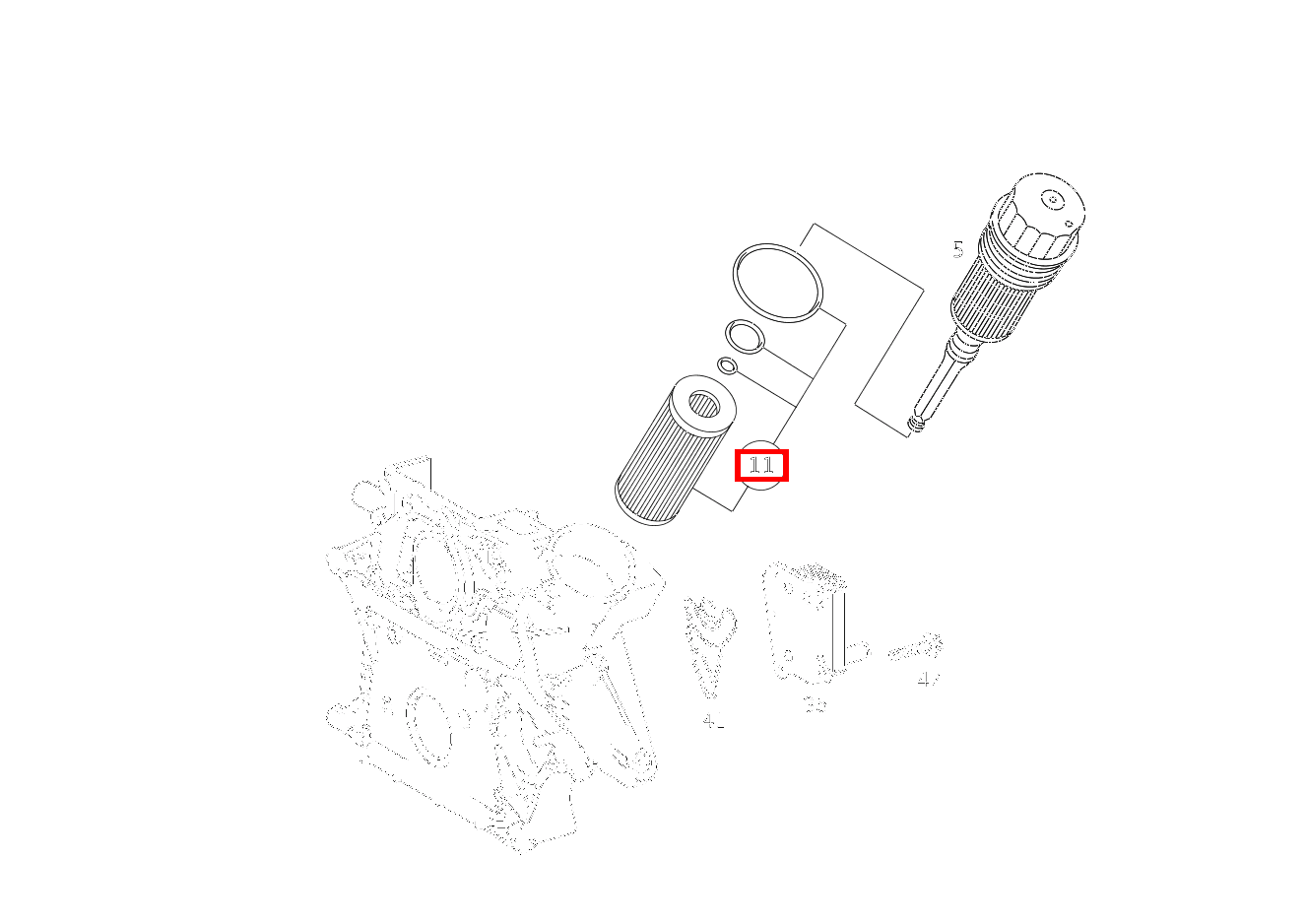 Teilesatz Filtereinsatz E 270 FG CDI Fahrgestell lang 211