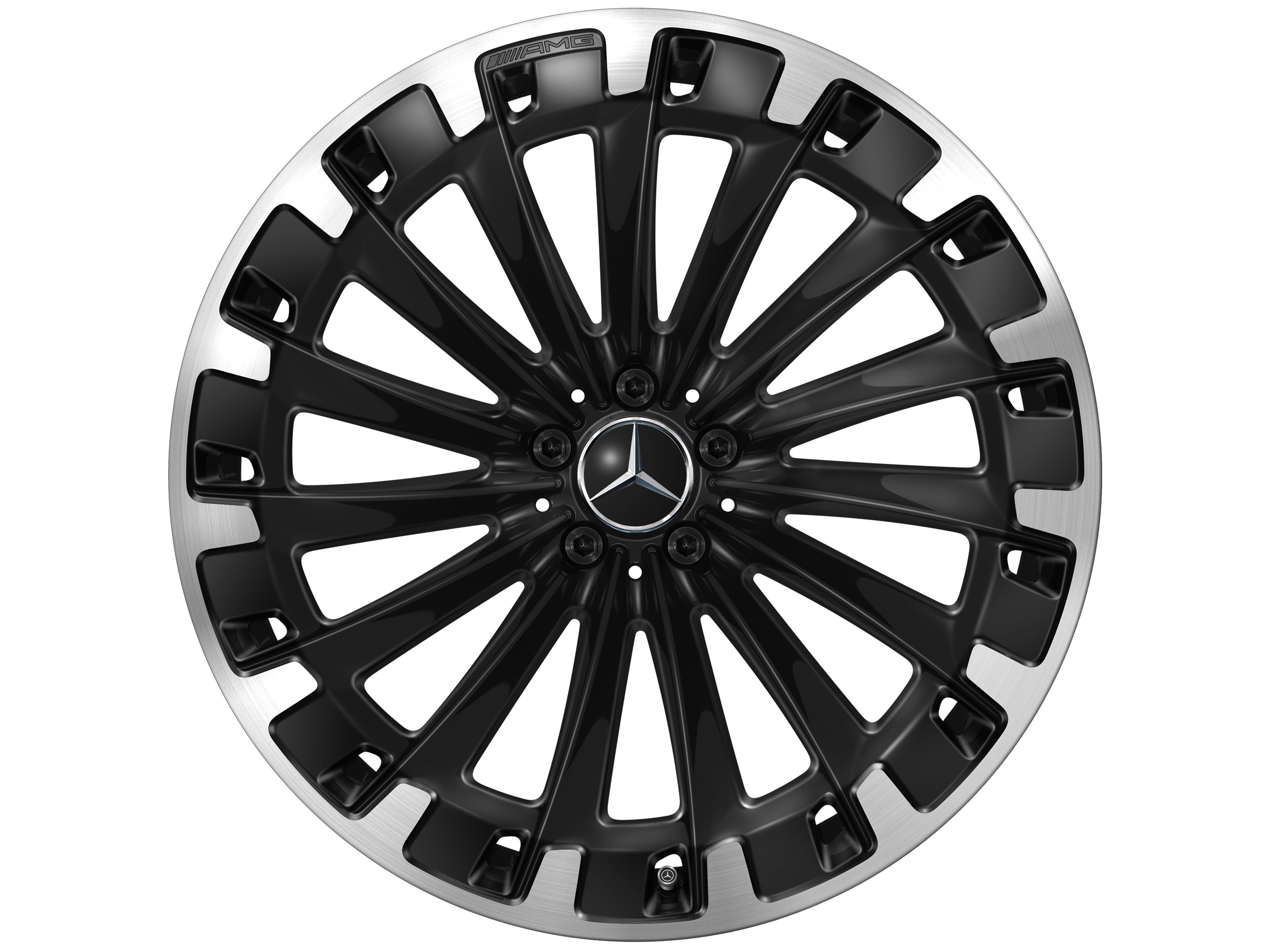 AMG Vielspeichen-Rad, 22 Zoll, 9,5 J x 22 ET 41,5, schwarz, glanzgedreht