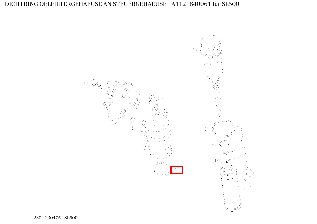 Dichtring OELFILTERGEHAEUSE AN STEUERGEHAEUSE SL500 230