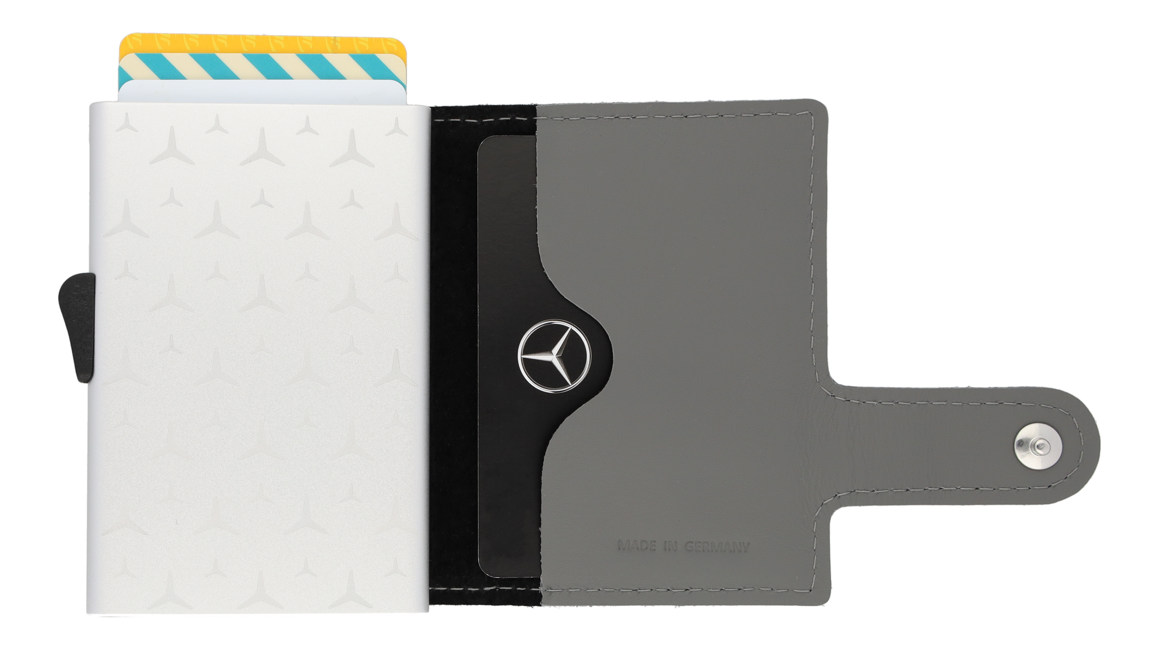 Mini-Geldbörse silbergrau, Rindleder