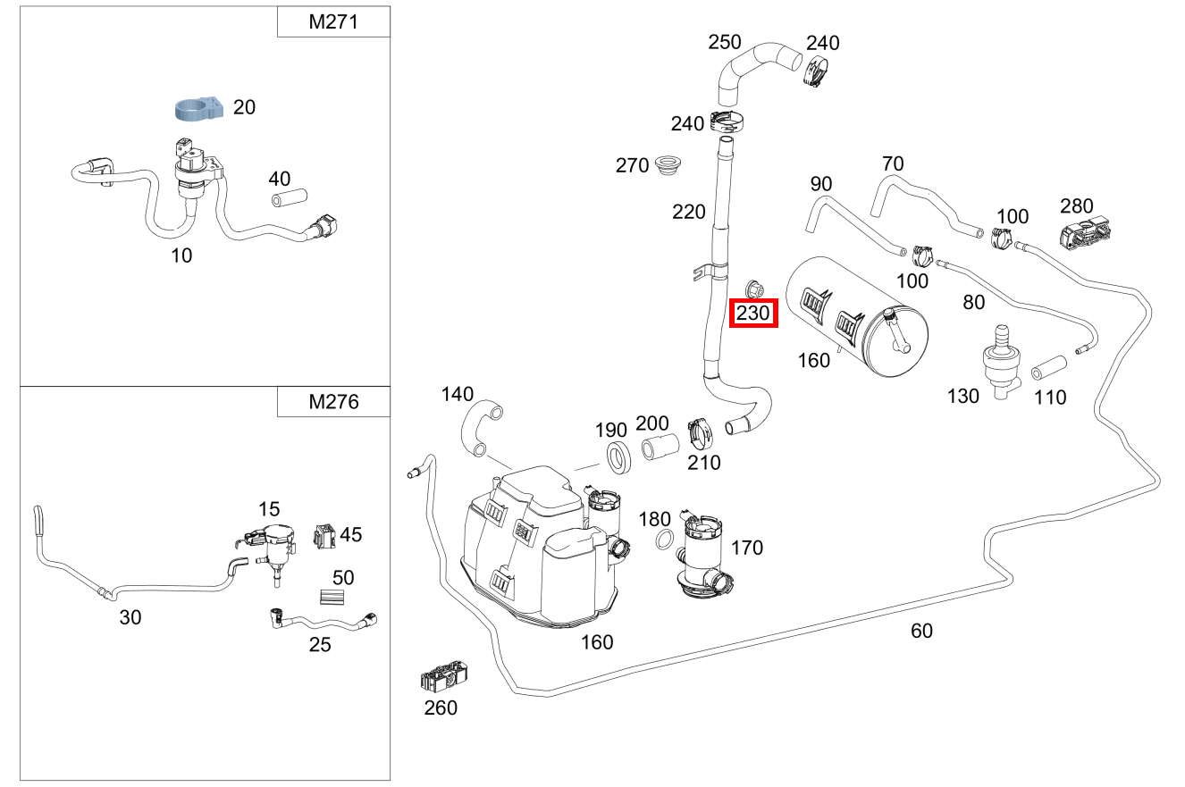 Sechskantmutter REGENERIERLEITUNG AN HECKBODEN SLK350 BE 172