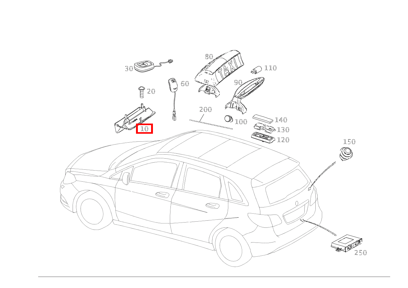 Halterung TAXAMETER B180 BE 246 Halterung TAXAMETER B180 BE 246