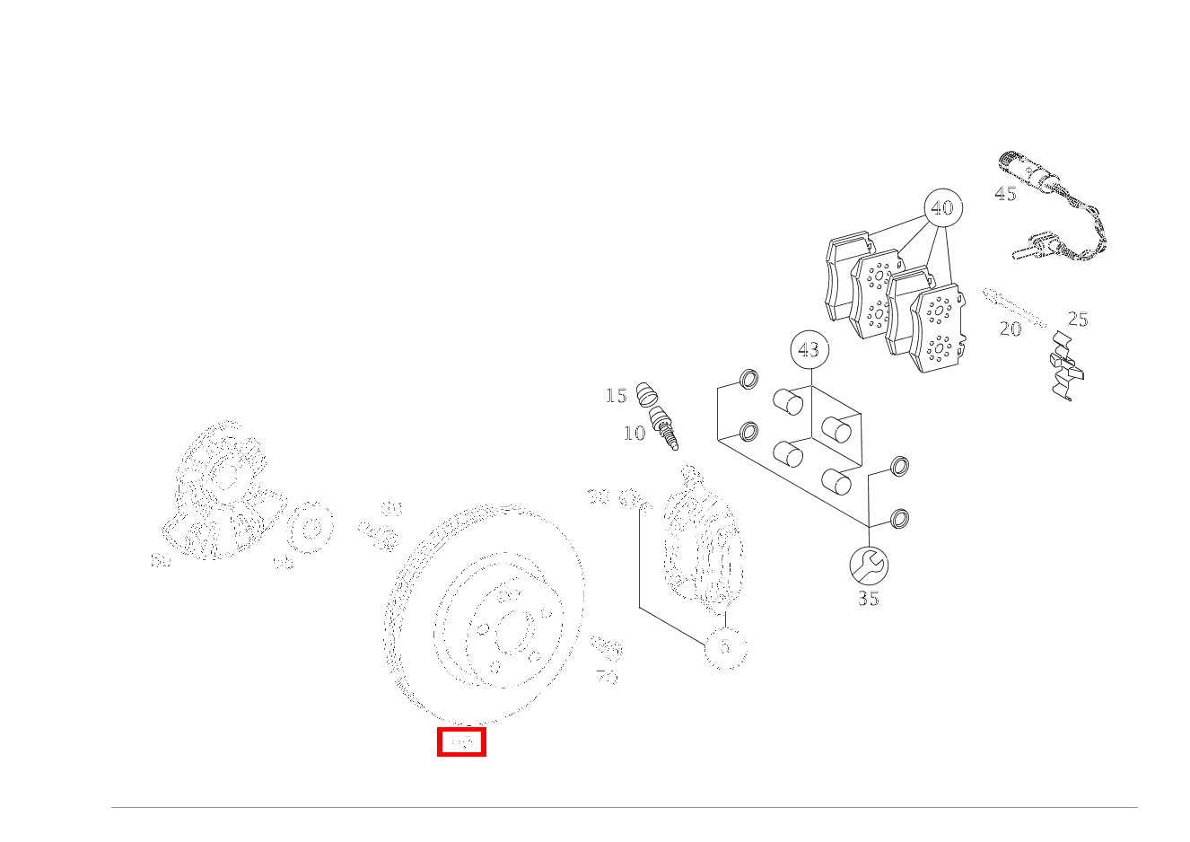 Bremsscheibe Vorne rechts S 430 Limousine 220