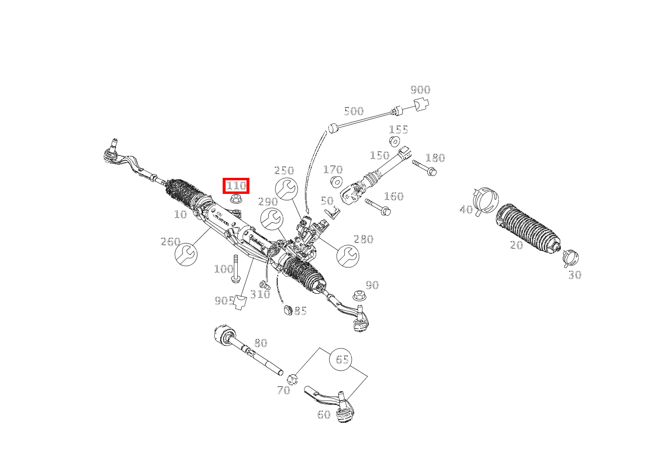 Mutter Lenkung an Integralträger vorn; M12X1.5 E 350 4MATIC Limousine BCA 212