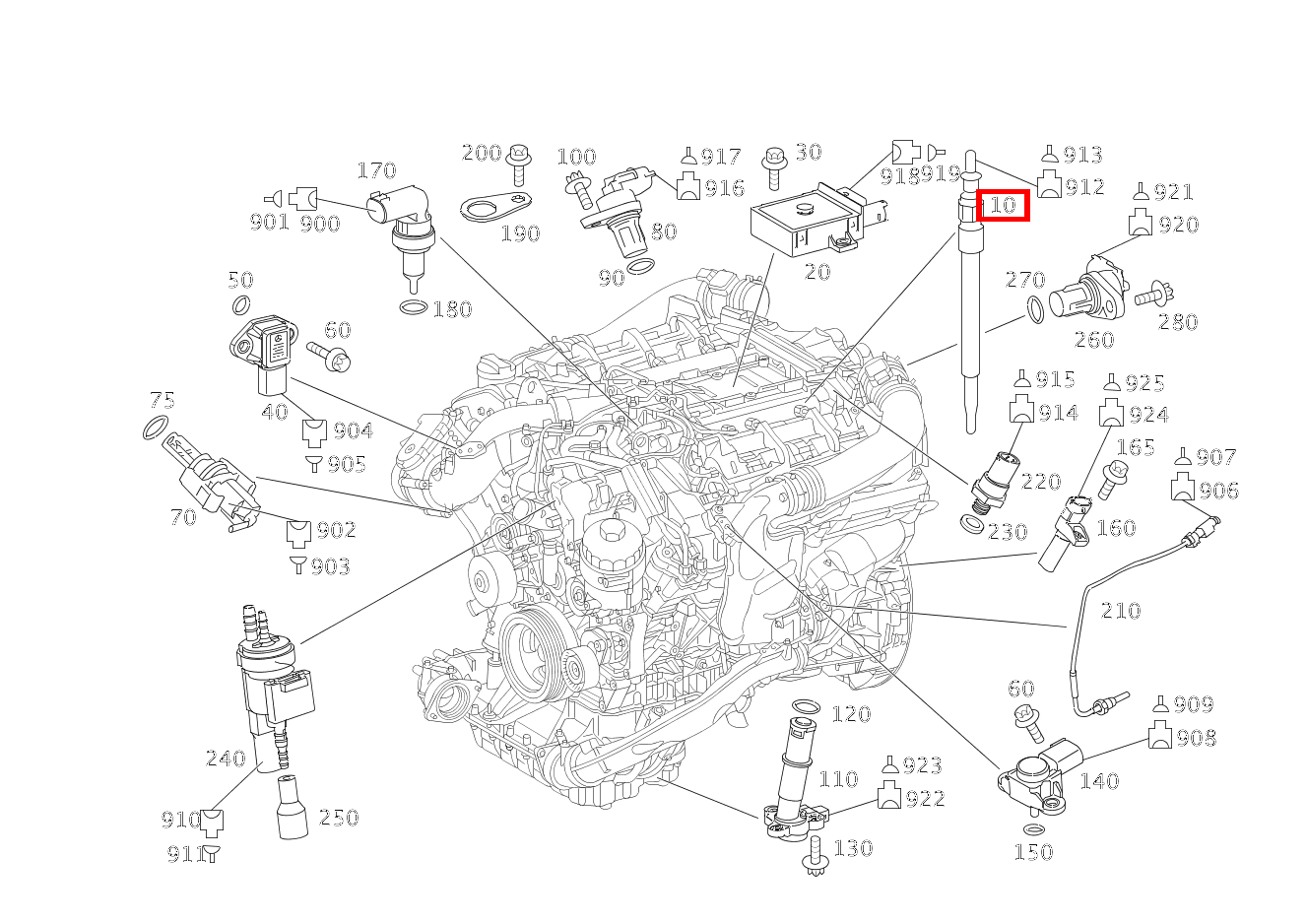 Glühkerze Rechts GL420CDI 4M 164