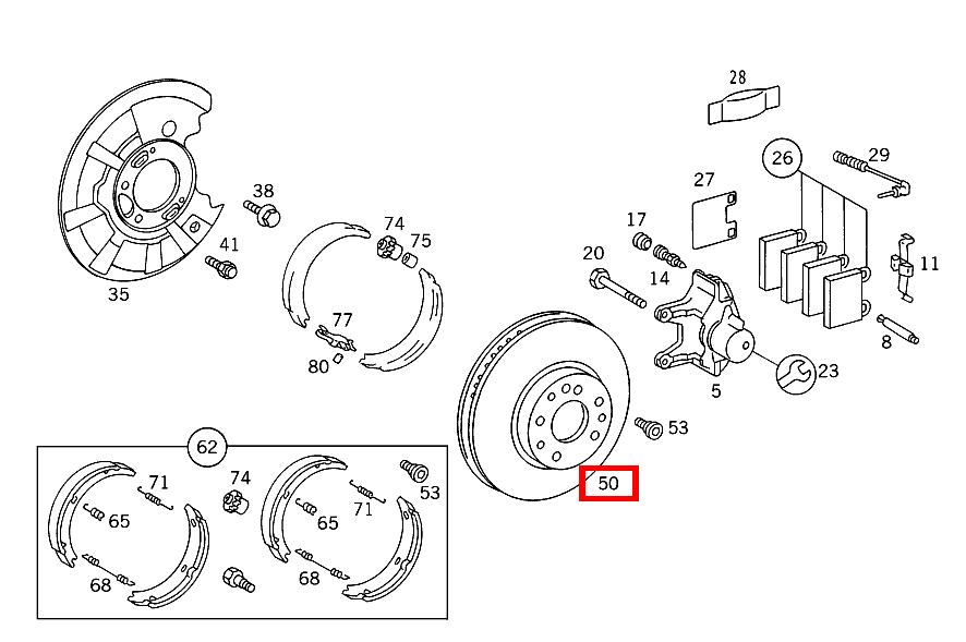 Bremsscheibe S 350 Turbodiesel 140