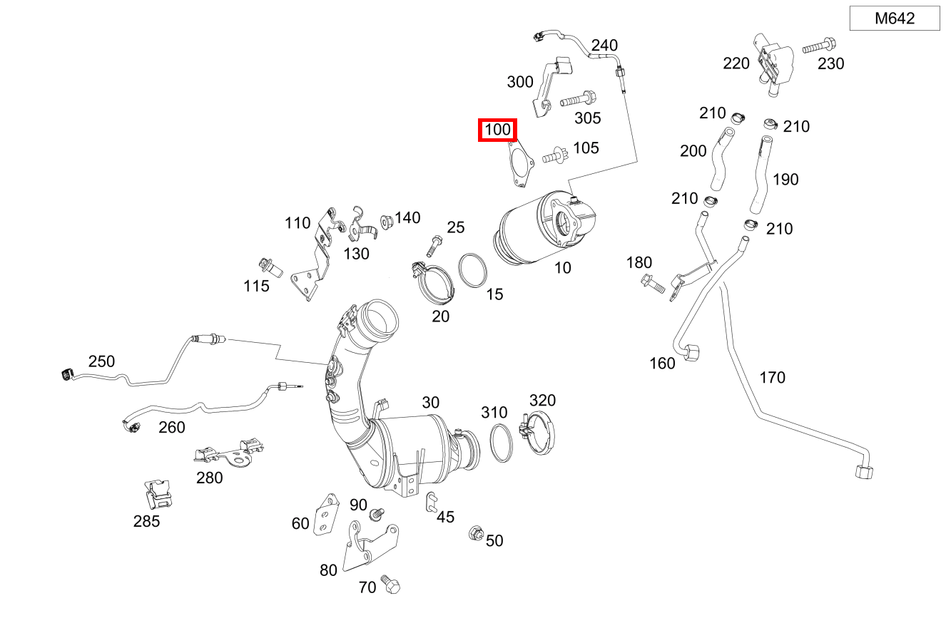 Flanschdichtung Zwischen Katalysator und Turbolader GLC 350 d 4MATIC Off-Roader 253