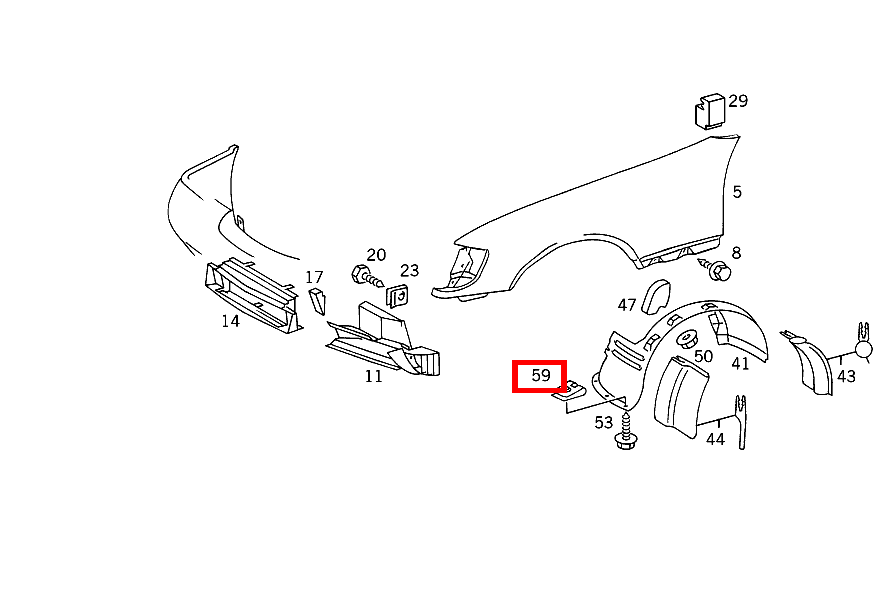 CLIPSMUTTER BLECHSCHRAUBE ABSTUETZUNG KOTFLUEGEL S 350 Turbodiesel 140