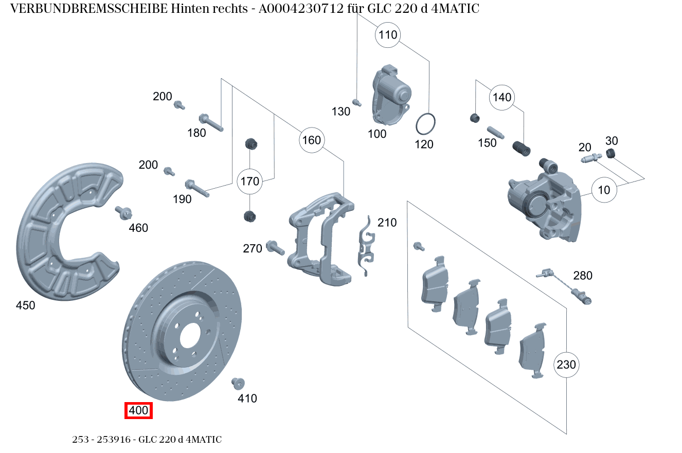 Verbundbremsscheibe Hinten rechts GLC 220 d 4MATIC 253 Verbundbremsscheibe Hinten rechts GLC 220 d 4MATIC 253