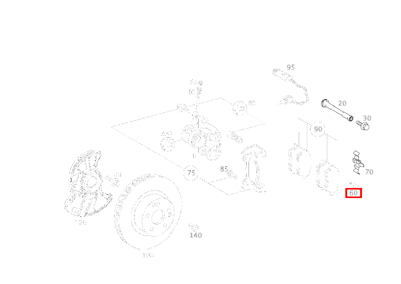 TEILESATZ FUEHRUNGSBOLZEN Links und rechts CLK 63 AMG Coupé 209