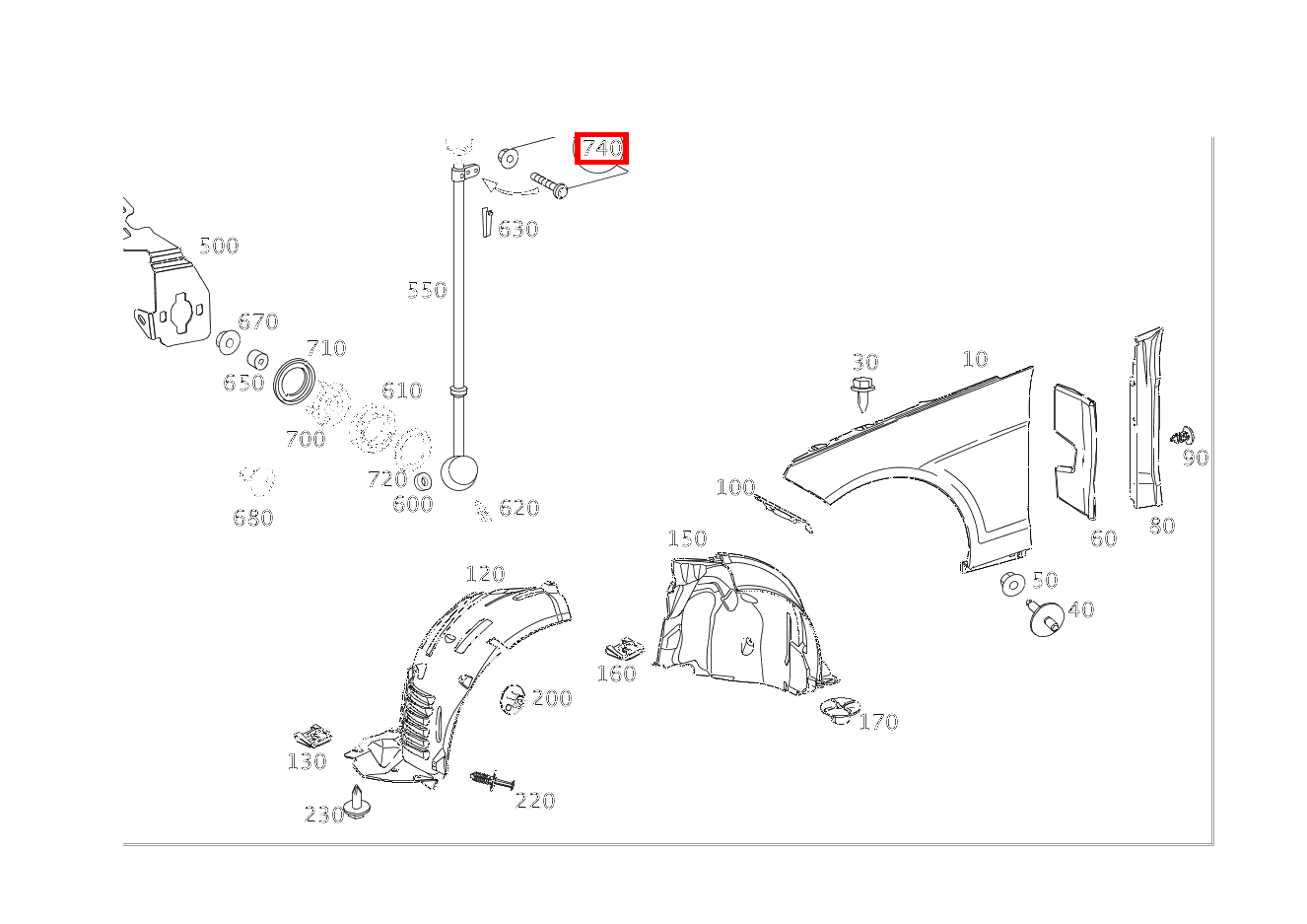 TEILESATZ STANDART.STANGE Befestigungsmaterial Standarte rechts E350 CDI 4M 212 TEILESATZ STANDART.STANGE Befestigungsmaterial Standarte rechts E350 CDI 4M 212