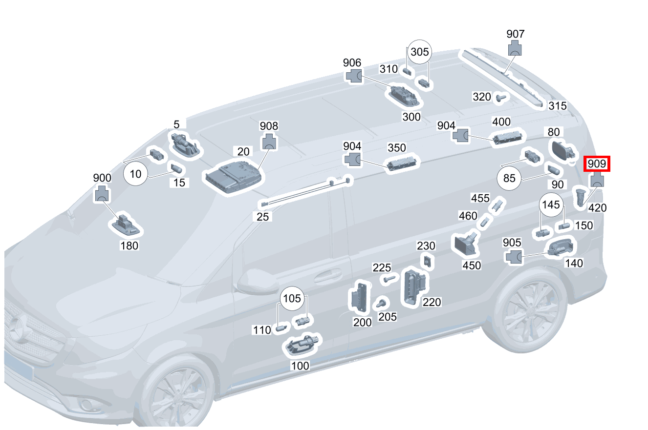 Stecker STECKDOSE 1.SITZREIHE ST_X58/34; 3-PIN WDF2 Vito Kastenwagen 116 BlueTEC K 201