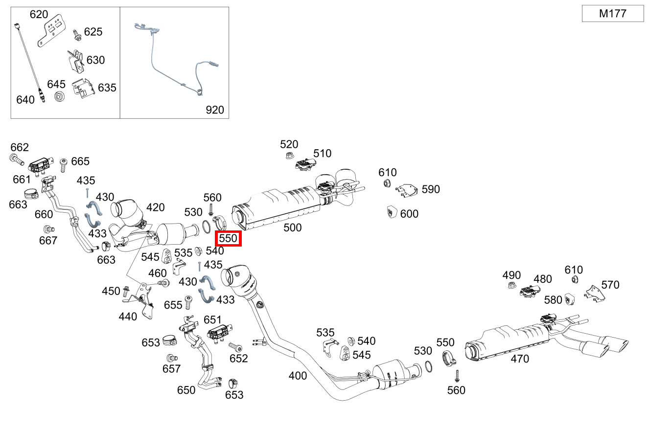 Rohrschelle Abgasanlage Zwischen Katalysator und Nachschalldämpfer Mercedes-AMG G 63 463