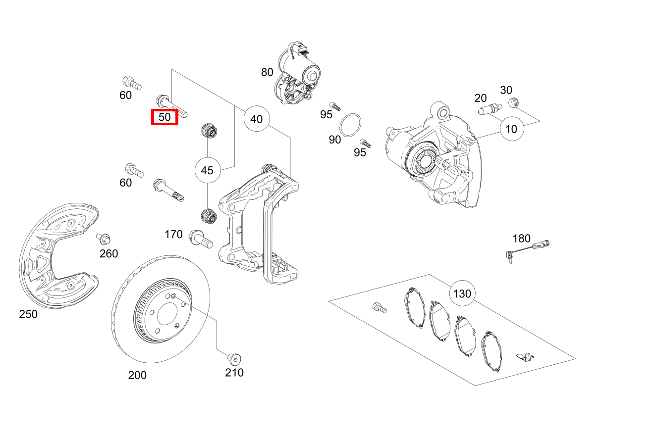 Führungshülse Bremsträger links und rechts Mercedes-AMG G 63 463