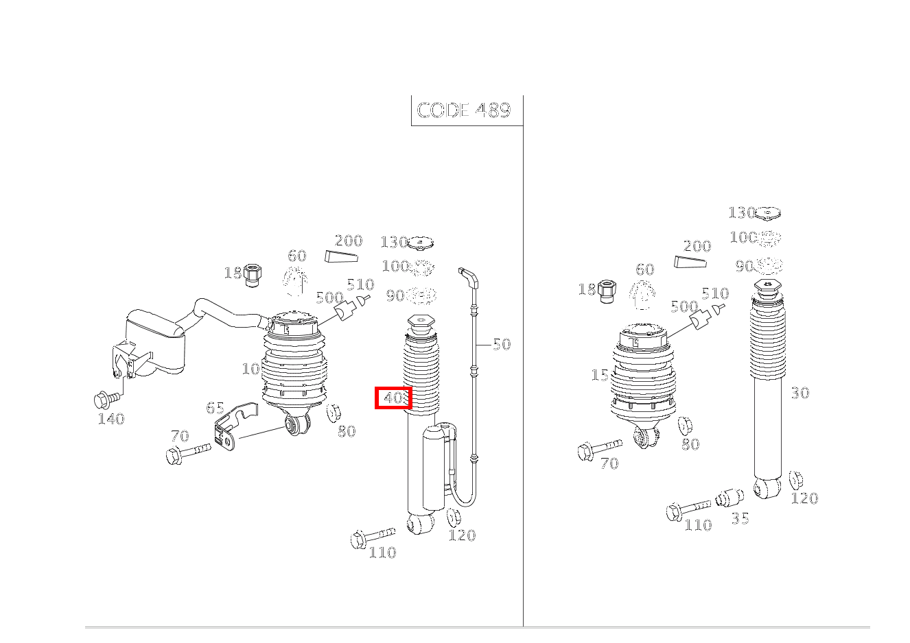 Stossdämpfer RECHTS E 550 T-Modell 211 Stossdämpfer RECHTS E 550 T-Modell 211