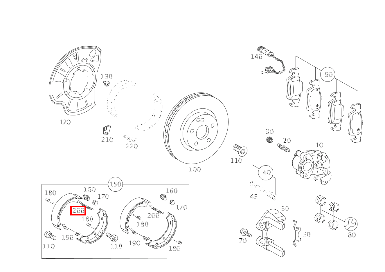Zugfeder BREMSBACKENRUECKZUGFEDER AN NACHSTELLUNG CL500 4M BE 216
