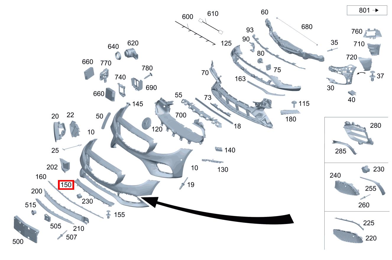 Abdeckung Stossfänger Unten E 400 d 4MATIC T-Modell All-Terrain 213 Abdeckung Stossfänger Unten E 400 d 4MATIC T-Modell All-Terrain 213