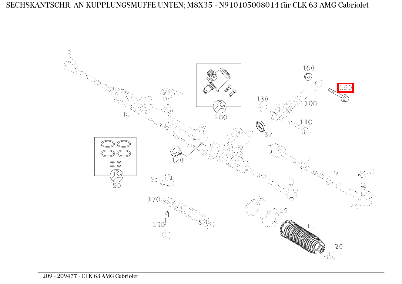 Sechskantschraube AN KUPPLUNGSMUFFE UNTEN; M8X35 CLK 63 AMG Cabriolet 209 Sechskantschraube AN KUPPLUNGSMUFFE UNTEN; M8X35 CLK 63 AMG Cabriolet 209
