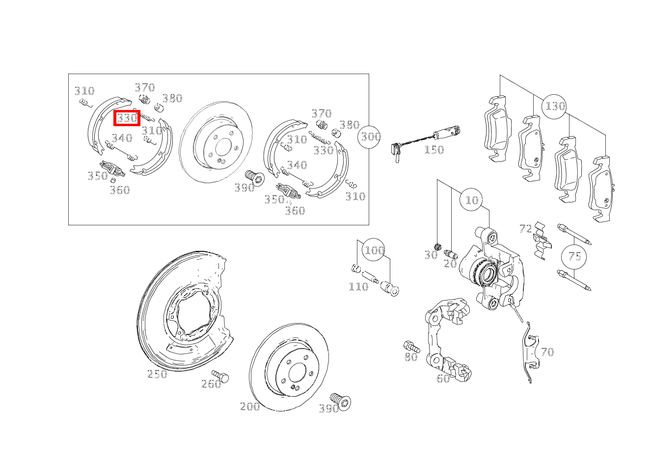 Zugfeder BREMSBACKENRUECKHOLUNG E 200 Limousine 213