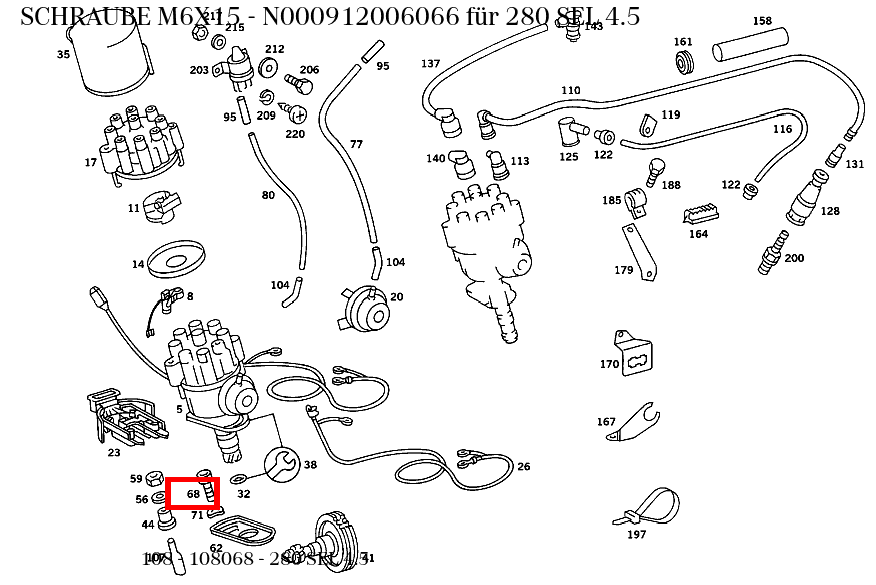 Schraube M6X15 280 SEL 4.5 108