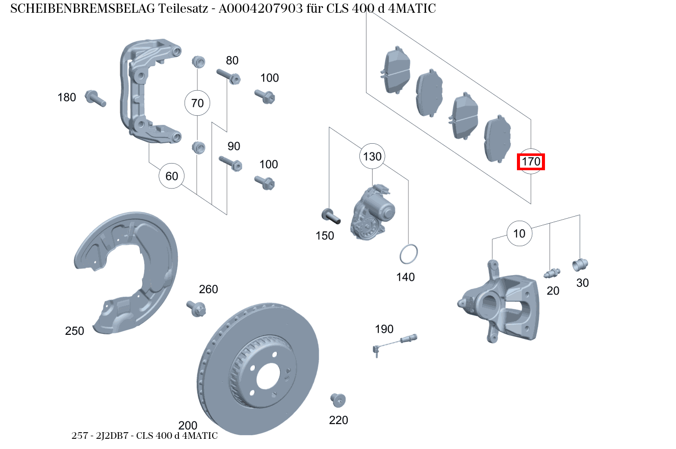 Scheibenbremsbelag Teilesatz CLS 400 d 4MATIC 257 Scheibenbremsbelag Teilesatz CLS 400 d 4MATIC 257