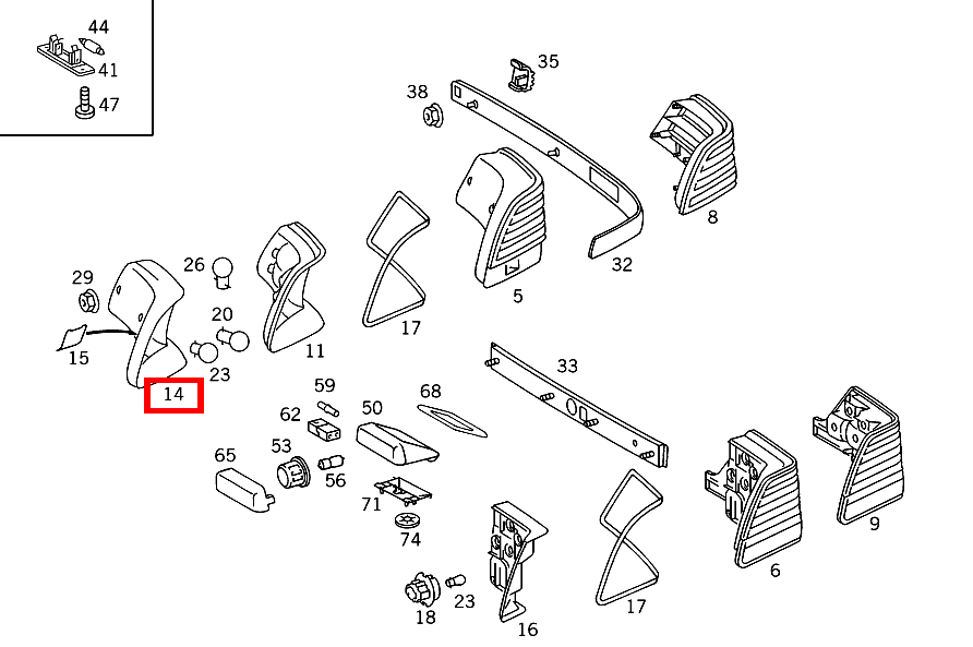Lampenträger LINKS S 600/600 SE V12 140