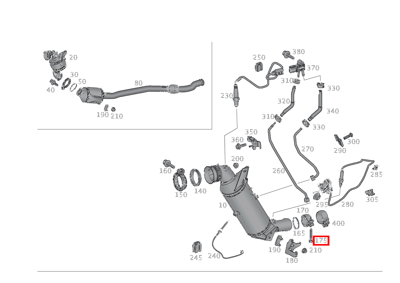 Sechsrundschraube KATALYSATOR AN AUSPUFFROHR VORN; M8X40 SLK350 BE 172