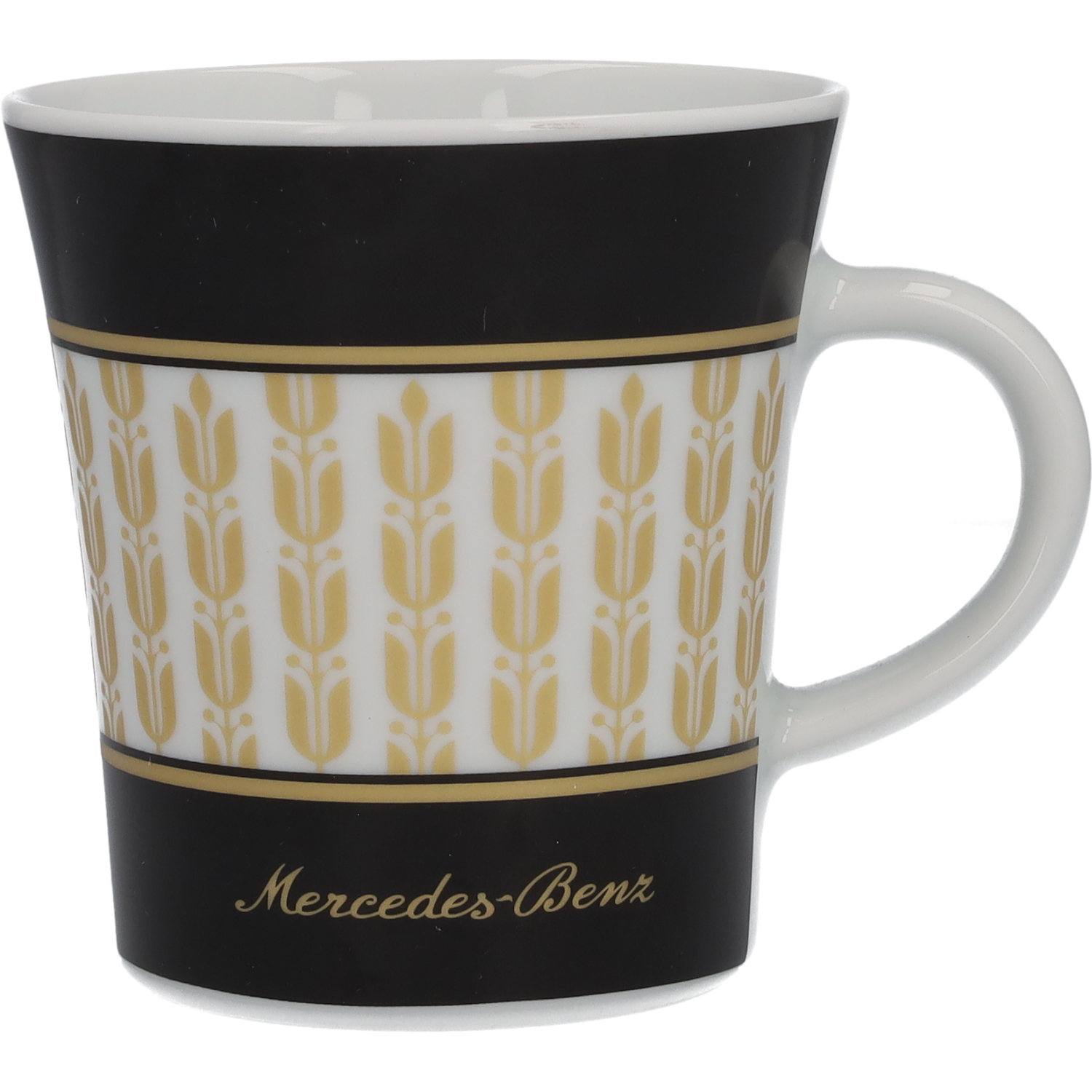 Kaffeebecher, 300 ml schwarz / weiß / goldfarben, Porzellan, 300 ml