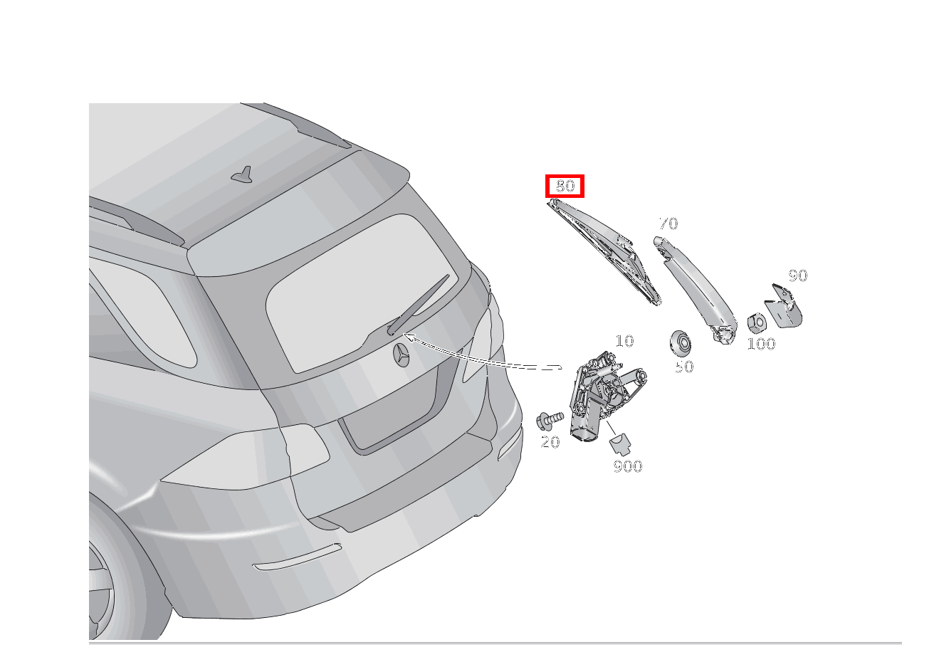 Wischerblatt HECKWISCHER GLE 500 e 4MATIC Off-Roader 166 Wischerblatt HECKWISCHER GLE 500 e 4MATIC Off-Roader 166