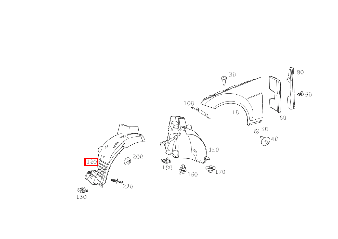 RADLAUFABDECKUNG Kotflügel vorn links GLC2504M 253