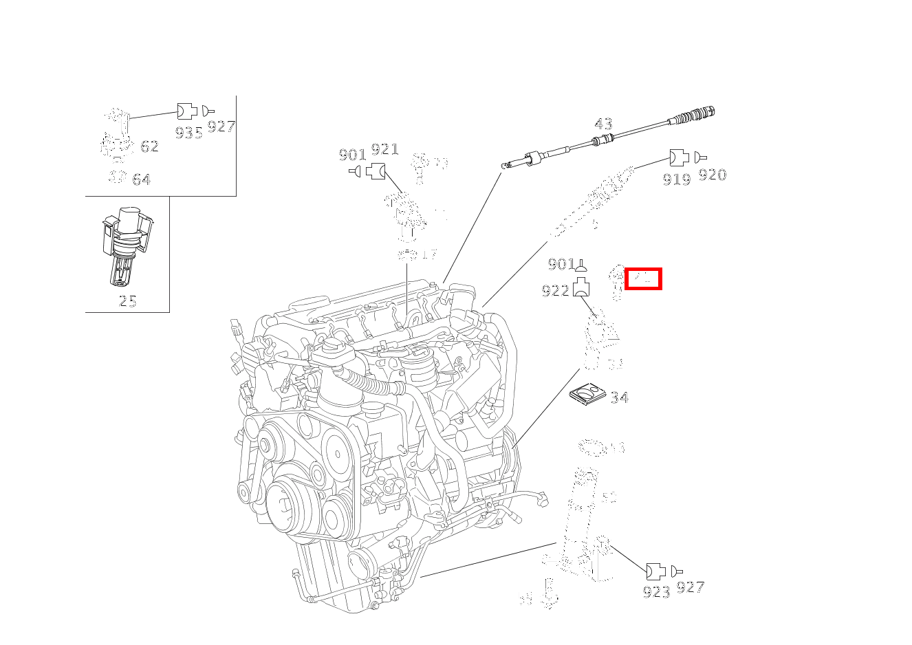 Sechsrundschraube POSITIONSGEBER AN ZYLINDERKURBELGEHAEUSE M6X16 906