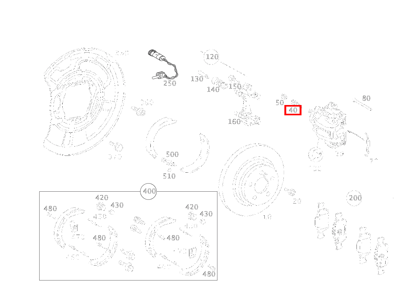 TEILESATZ ENTLUEFT.VENTIL LINKS UND RECHTS SL 600 Roadster 230