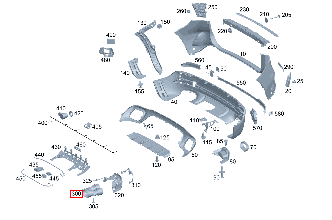 Endrohrblende Links Mercedes-AMG GLA 35 4MATIC 247 Endrohrblende Links Mercedes-AMG GLA 35 4MATIC 247